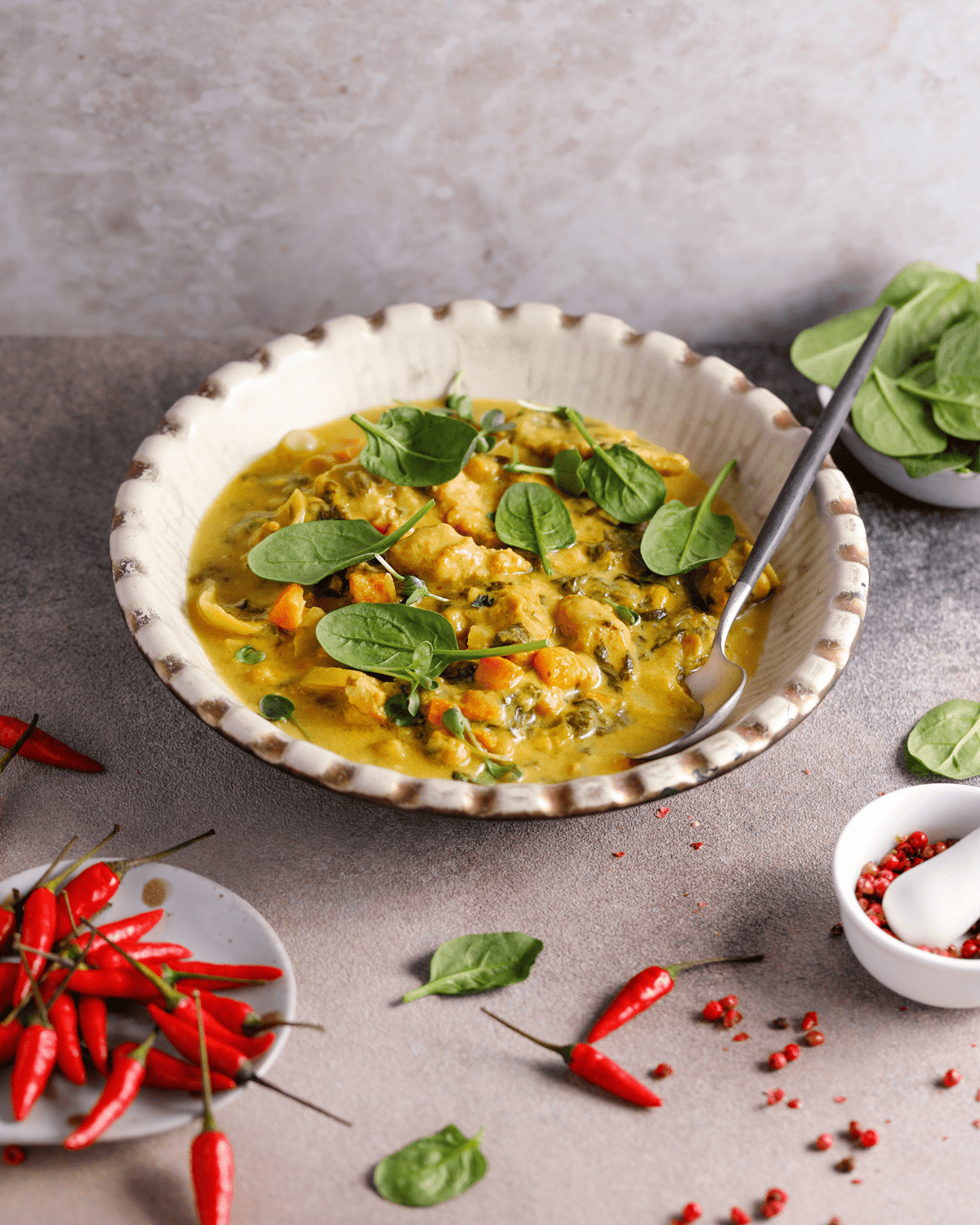 hähnchen spinat-curry - FITTASTE