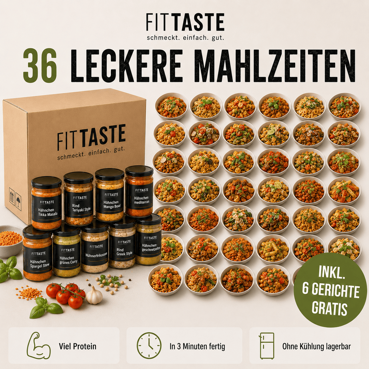 FITTASTE Vorratsbox – 6 Gerichte gratis - FITTASTE