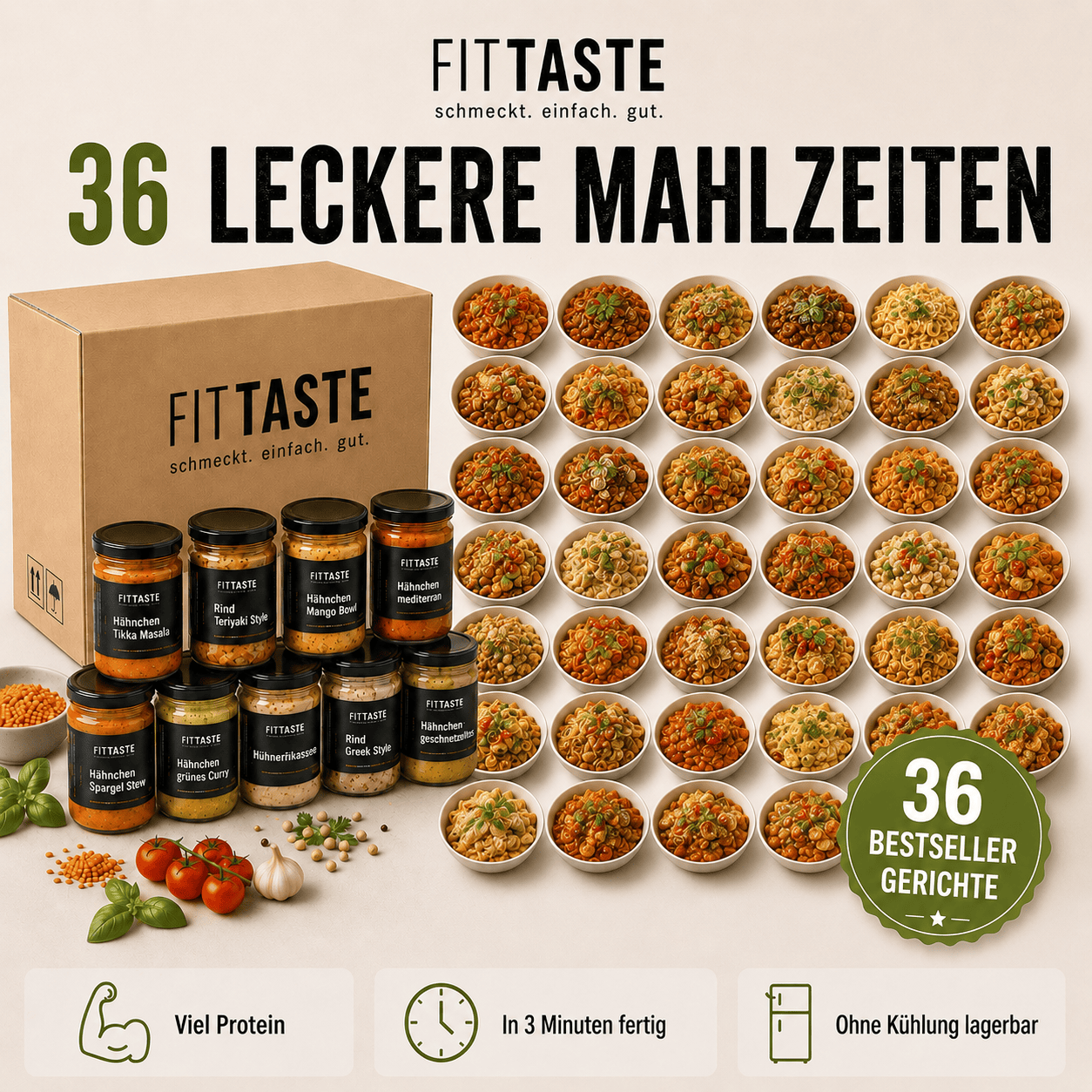 FITTASTE Vorratsbox – 36 Gerichte - FITTASTE