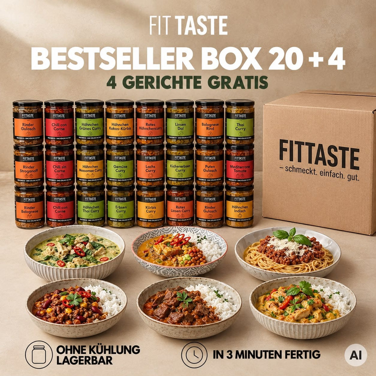 FITTASTE Bestseller Box – 4 Gerichte gratis