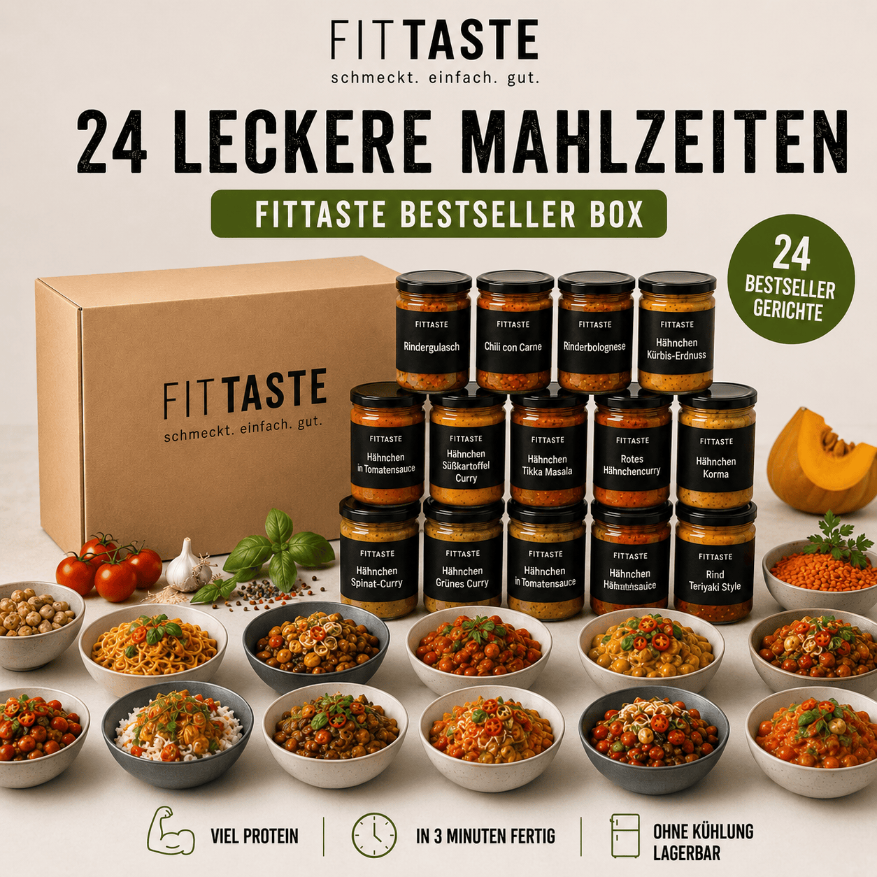 FITTASTE Bestseller Box – 24 Gerichte - FITTASTE