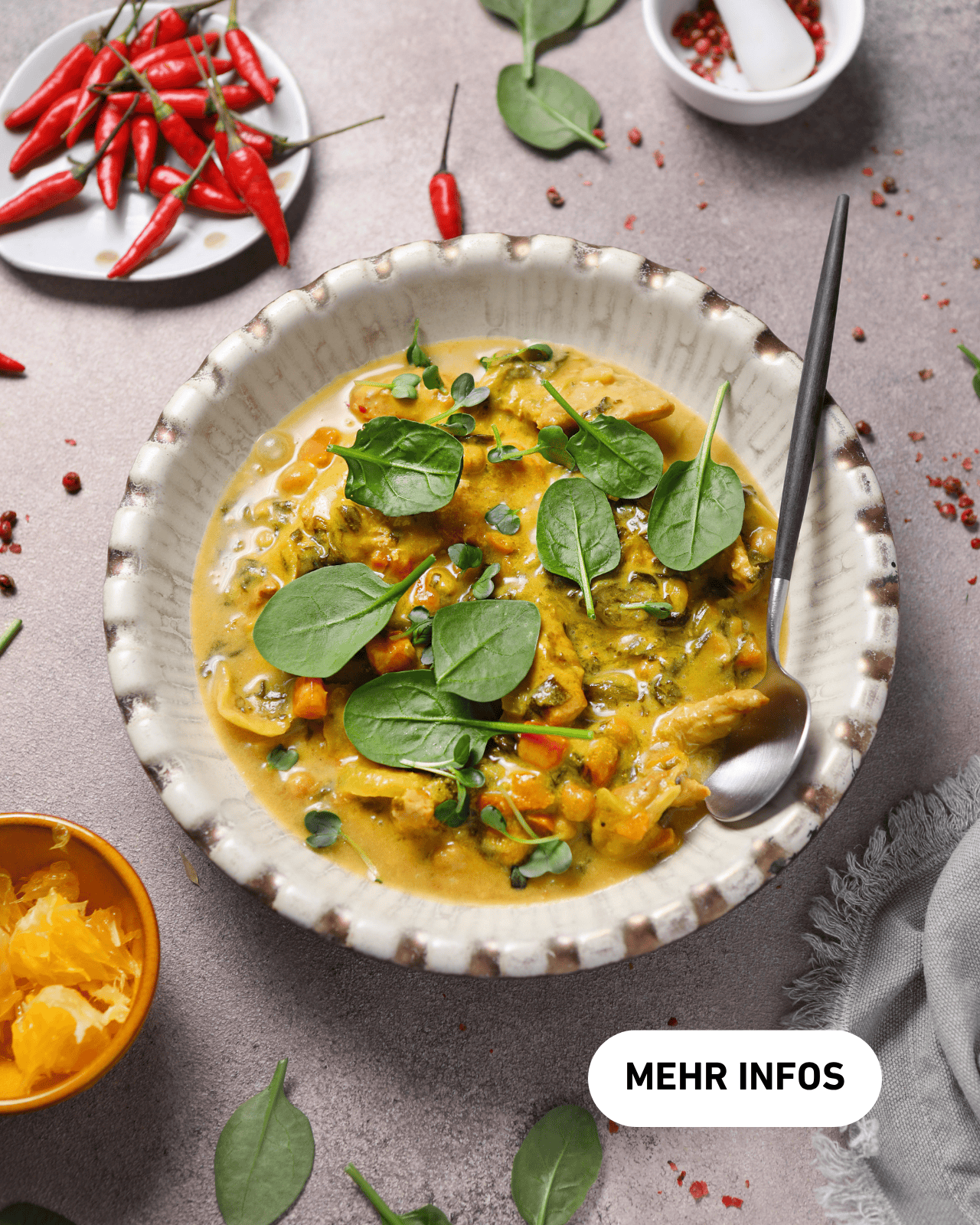 hähnchen spinat-curry - FITTASTE